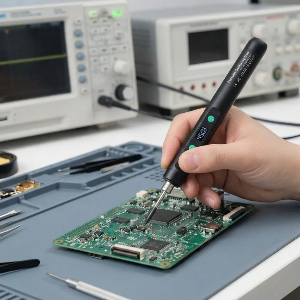 Adjustable Temperature USB Soldering Iron Speed Heating Cordless Electric Iron Solder Type-c Charging Digital Display