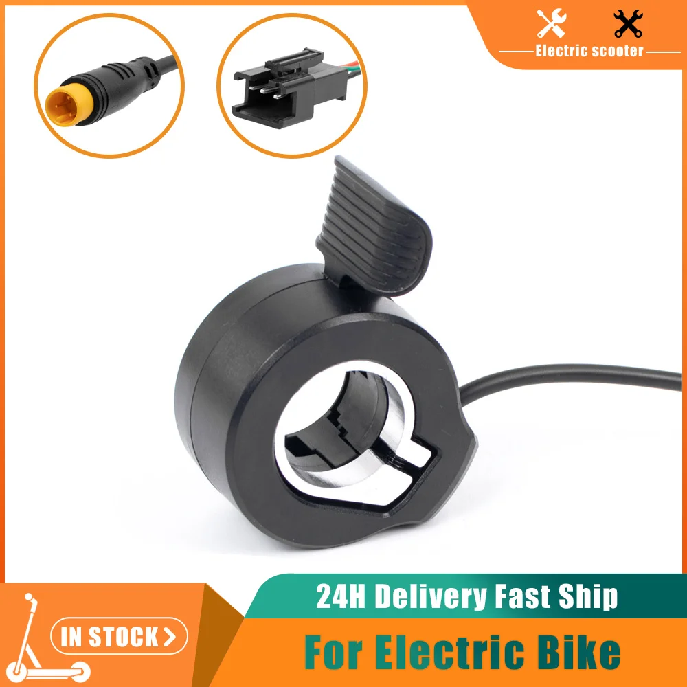 Electric Bike 130X Thumb Throttle 24V 36V 48V 60V 72V 3pin Waterproof Connector Ebikes Right/Left Hand Finger Throttle Accessory