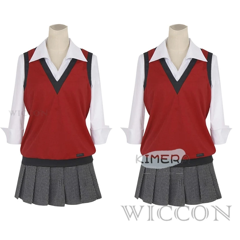 Midari Ikishima Cosplay Costume Japanese School Uniform Vest Skirt Women JK Uniform Wig view 4