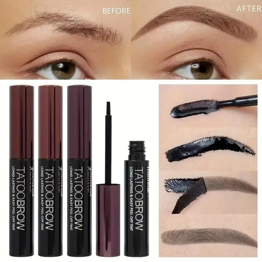 3 Color Peel Off Eyebrow Gel Peel Off Formula Waterproof Semi Permanent Brow Tint Easy To Apply Sweat Resistant