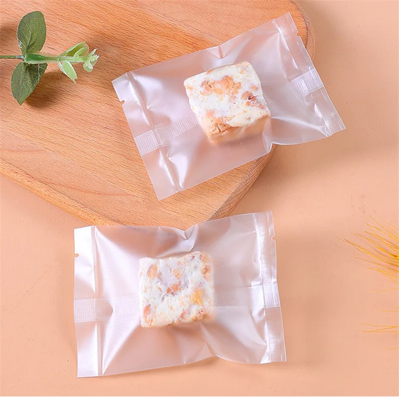 

100Pcs Semi Transparent Frosted Machine Sealing Biscuit Cookie Mooncake Handmade Soap Party Gift Packaging Bags