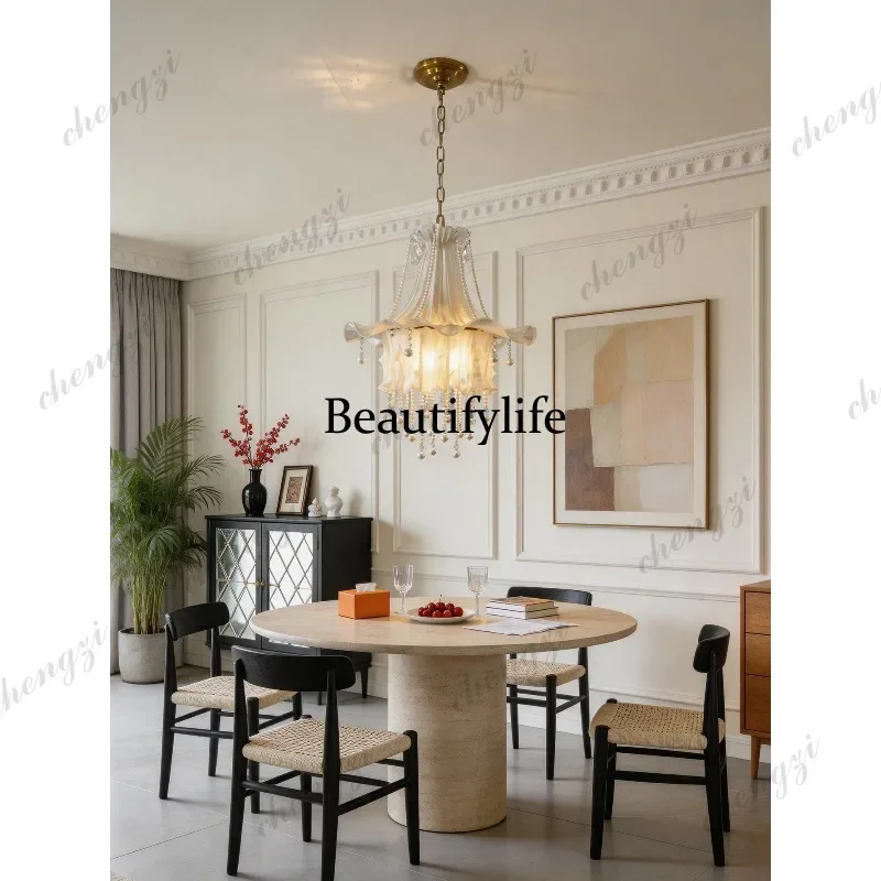 Z138 Light French fringed pearl chandelier, antique style, dream glass restaurant chandelier, customized lamps