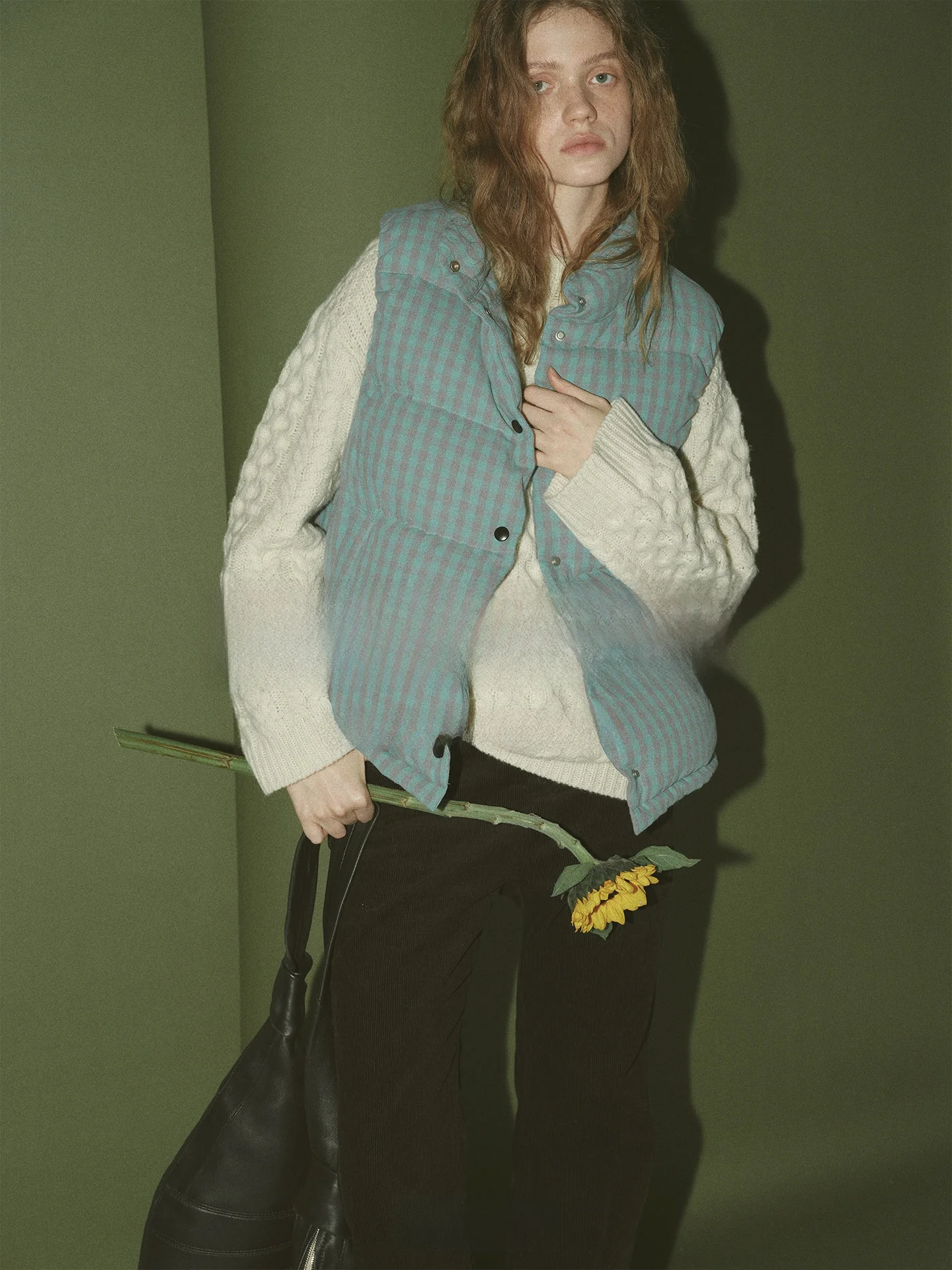 

Женский повседневный утепленный жилет-куртка с воротником-стойкой в клетку, на одной пуговице, теплый, утолщенный