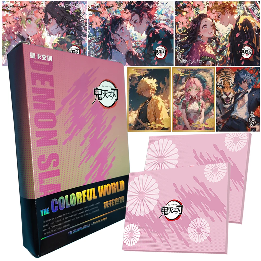 

Demon Slayer Collection Card Fans' Favorite Classic Characters Creative Grating Series Color Paper Card Christmas Surprise Gifts
