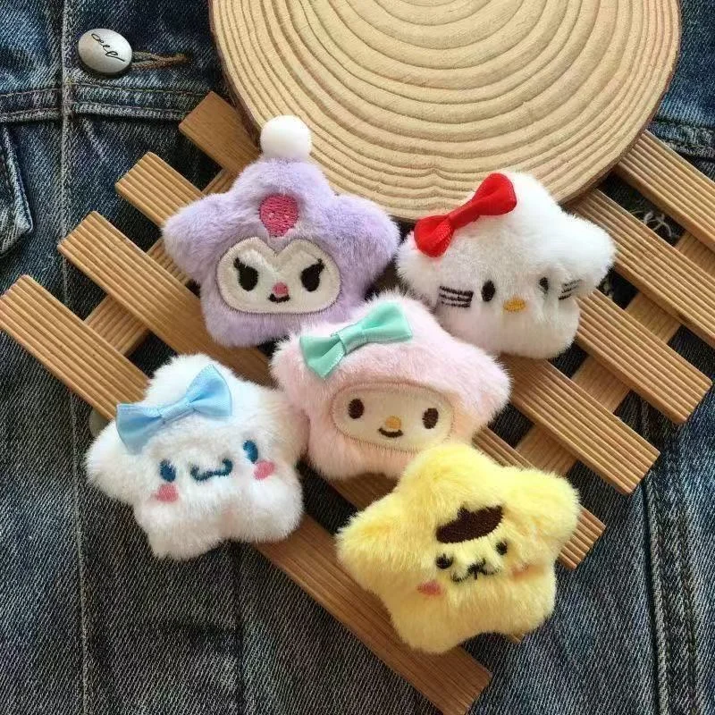 1-5 Unidades de Adorno Colgante de Peluche de Oreo Estrella Triple, Muñeco de Dibujos Animados de Oso Mochi, Llavero y Decoración para Bolsos de Pareja
