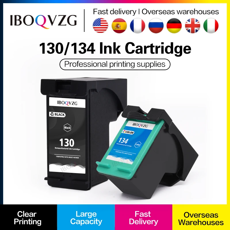 

IBOQVZG 1set 130 134 Ink Cartridge Replacement for hp 130 134 Deskjet 6543 5743 6623 5743 6843 6523 5943 6943 6983 printer