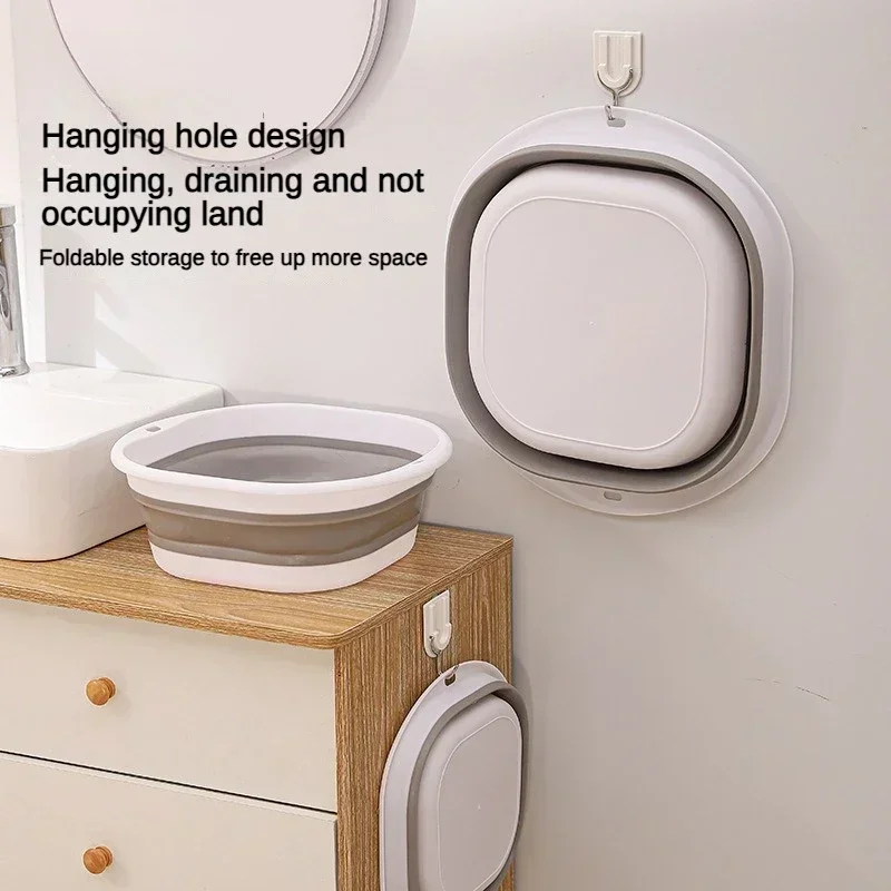 Folding Wash Basin Multi-purpose Washbasin Lightweight Hanging Collapsible Basin for Camping Sink and RV Sinks Cleaning Tool