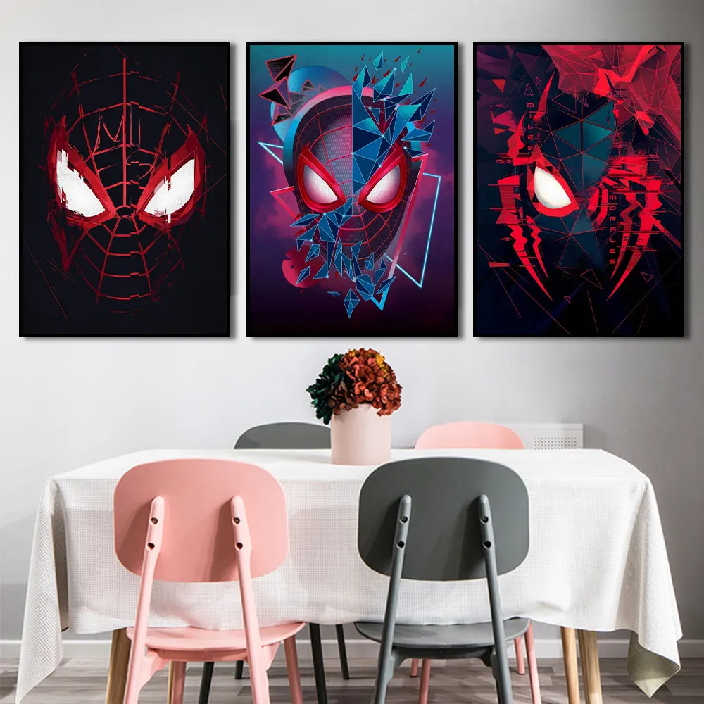 

Marvel Spiderman Abstract Art Canvas Paintings Print Glowing Eyes Superheros Wall Art Poster Home Decoration Pictures Best Gift