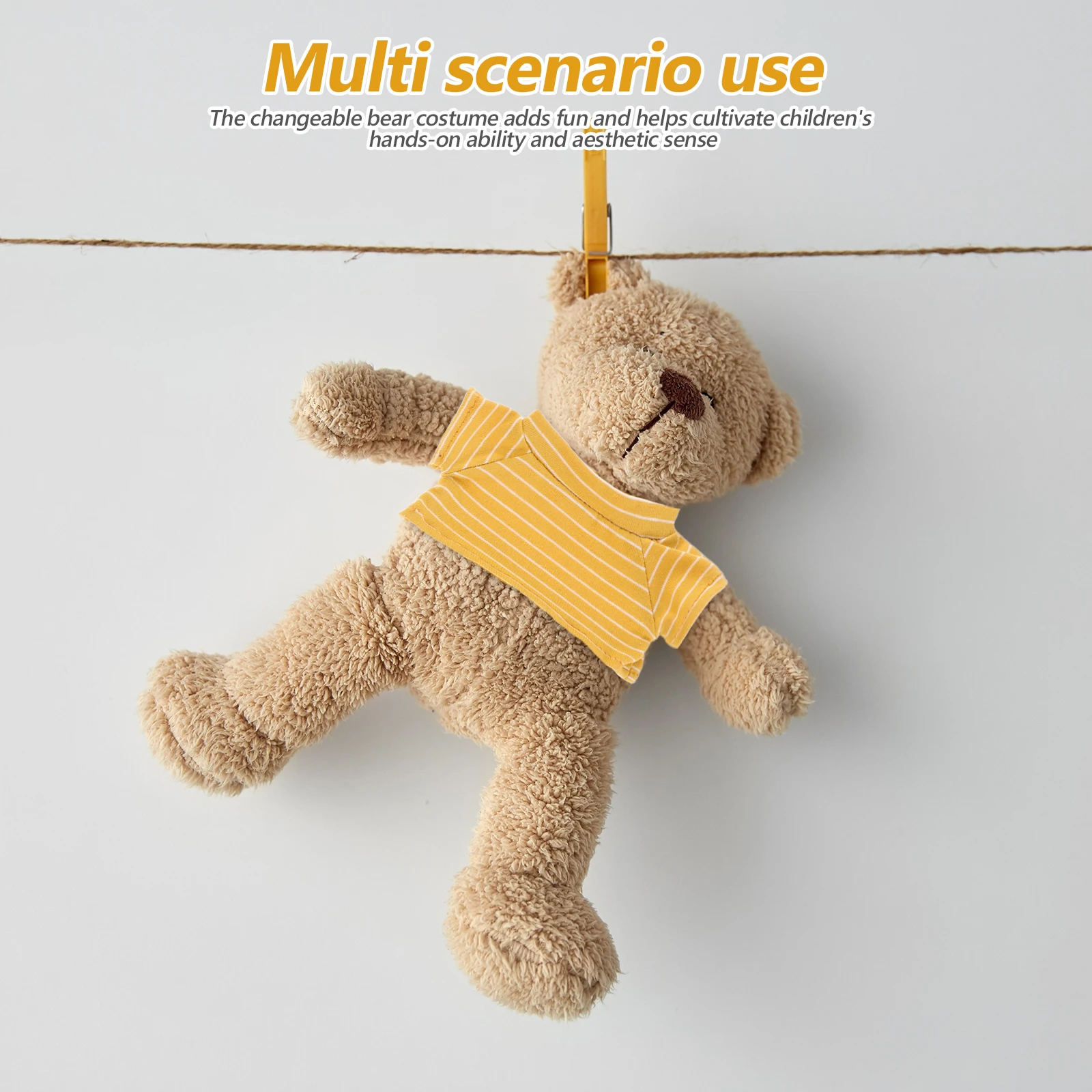 

4pcs Stuffed Bear Clothes 20Cm Bear T-Shirt Set Replaceable Costume For Kids Play Decorative Outfits Accessories