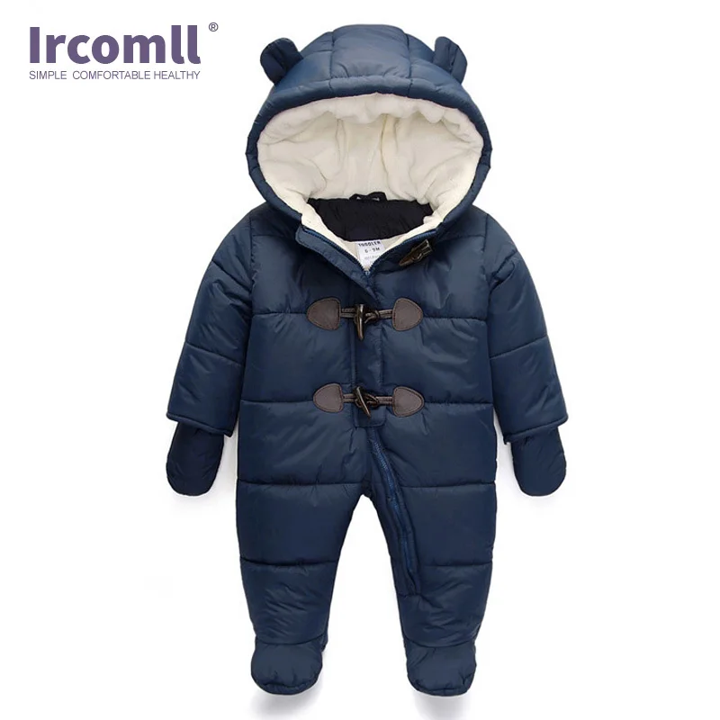 lrcoml Keep Thick warm Infant baby rompers Winter clothes Newborn Baby Boy Girl Romper Jumpsuit Hooded  Kid Outerwear  For 0-24M