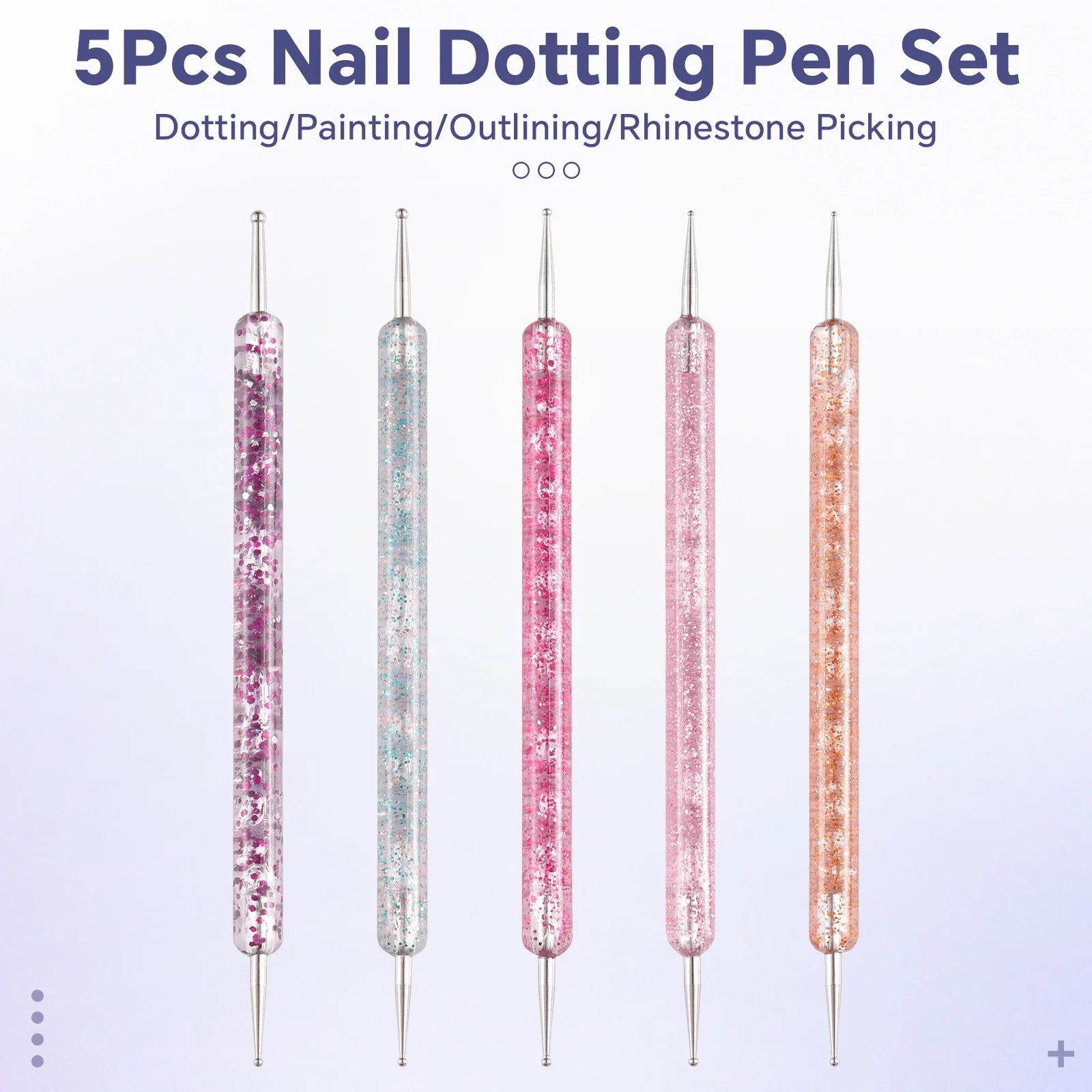 

Портативная ручка для дизайна ногтей, 5 шт./компл., хрустальные бусины, ручка, двусторонние ручки для рисования, рисования драгоценными камнями, блестящий маникюрный инструмент