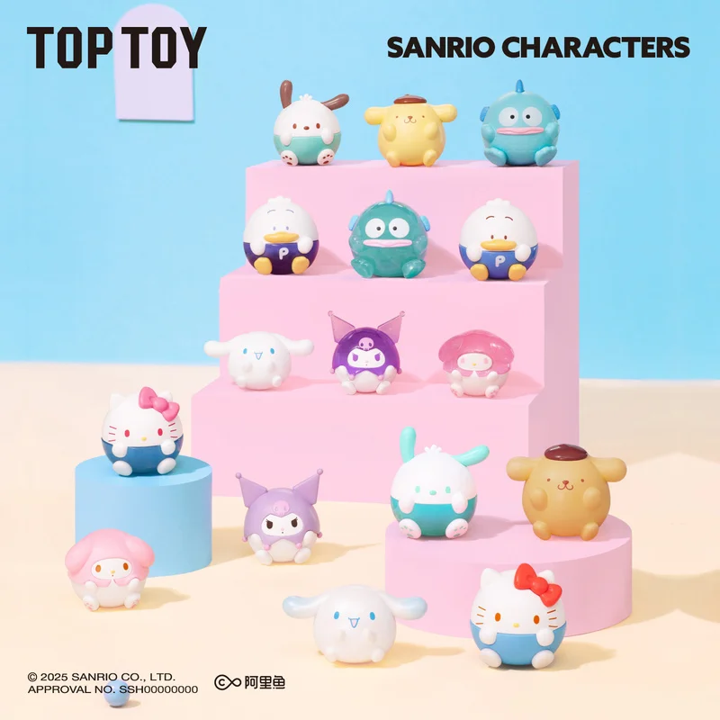 

Sanrio Characters Roundy Series Cute Mini Hand-Made Desktop Ornaments Cool Lomi Hello Kitty Kawaii New Surprise Gift