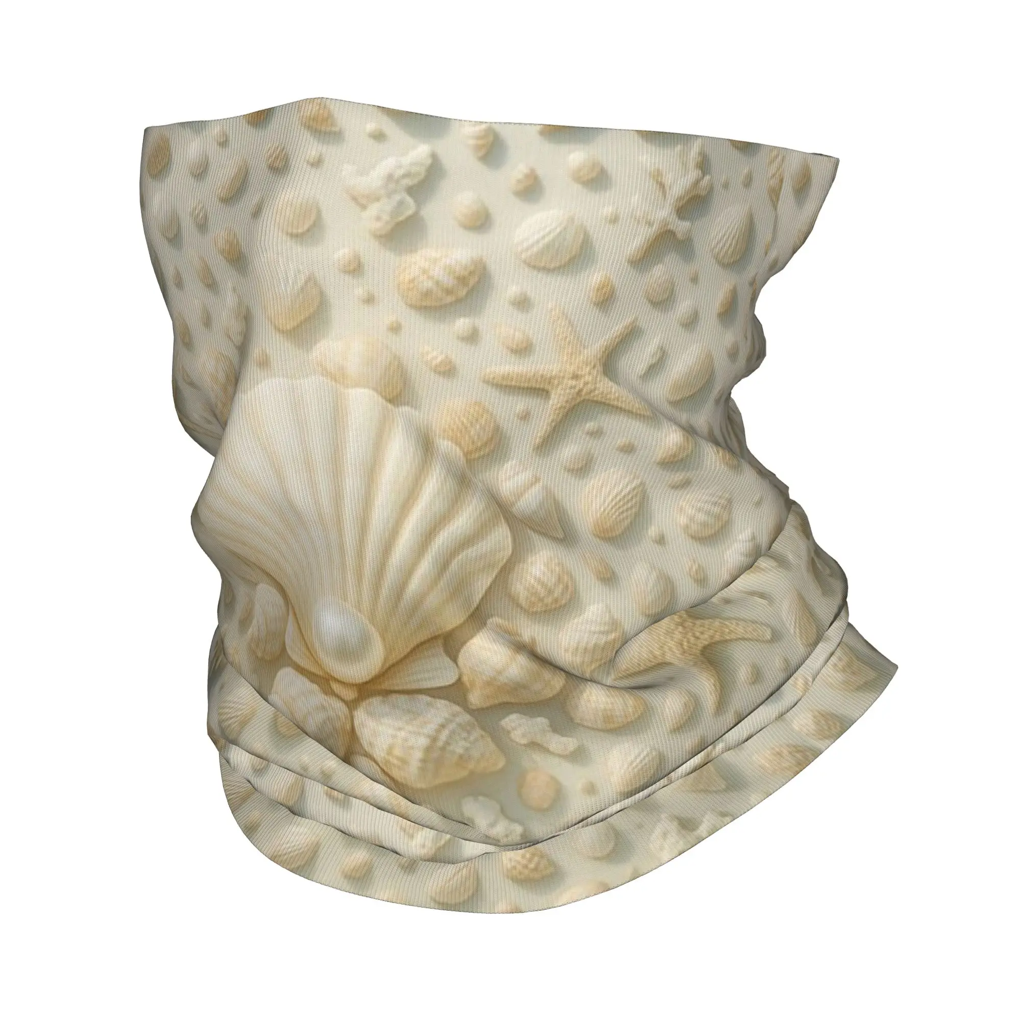 Seashell and Starfish Pearl Pattern Bandana Neck Cover Printed Mask Scarf Multi-use Cycling Scarf Riding For Men Women Adult