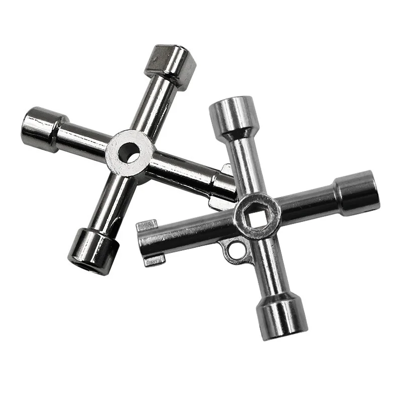 Way Universal Cross Triangle Wrench KEY for Train Electrical Elevator Cabinet Valve Alloy Triangle