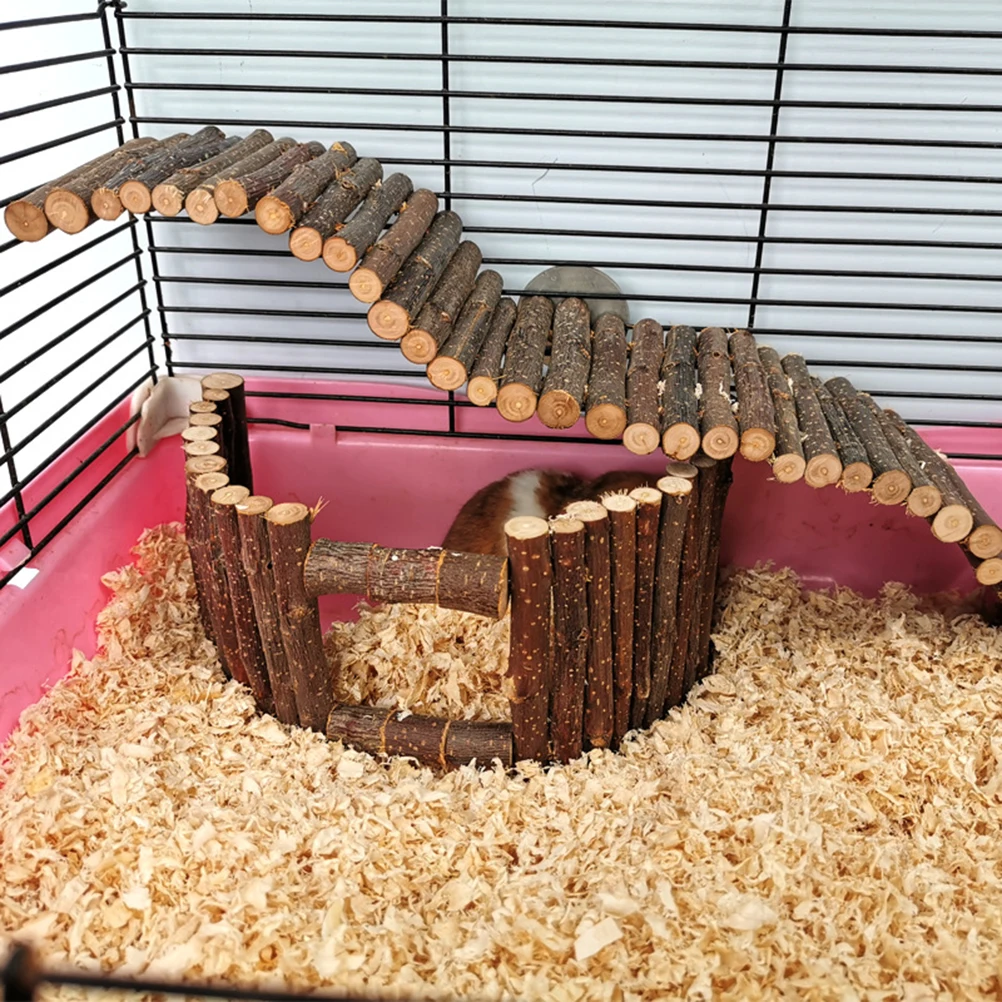 

30 X8cm Squirrel Suspension Bridge Chewing Pet Wooden Hamster s Small Supplies Hanging