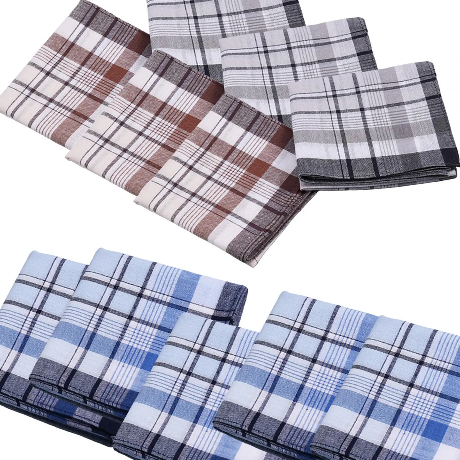 12x منديل رجالي من القماش كلاسيكي 40x40 سم جيب عصابات مميزة