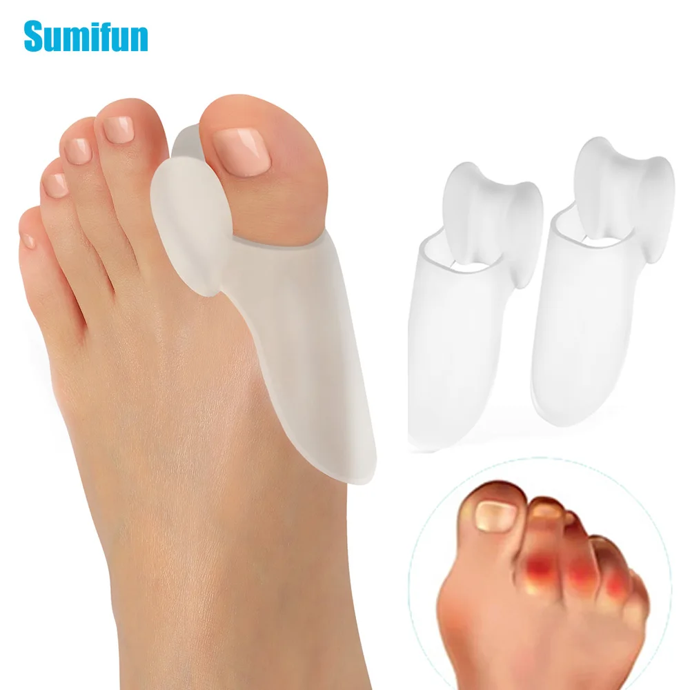 

2Pcs/Pair Big Toes Separator Bunion Hallux Valgus Orthotic Silicone Pad Toe Overlapping Corrector Foot Health Care Pedicure Tool