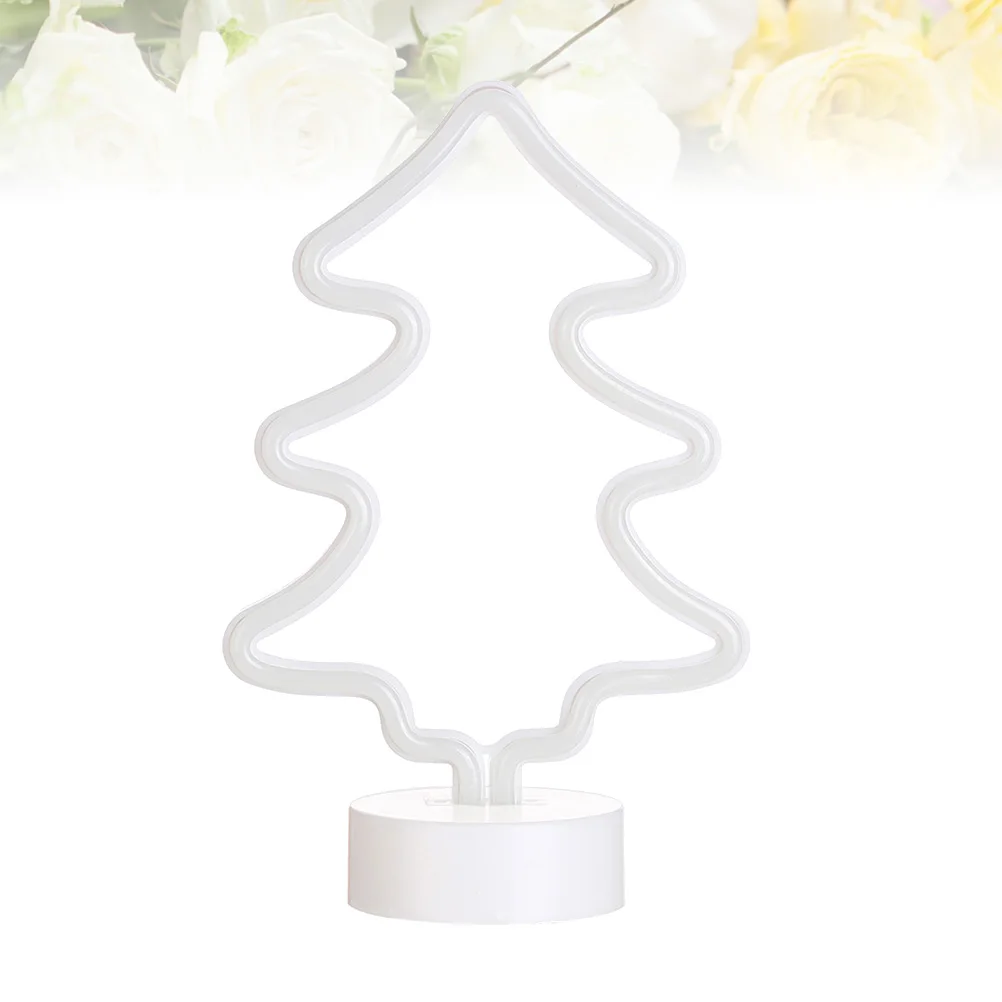 

Christmas Tree Neon Light LED Decorative Lamp Desktop Night Lights with Base for Room Living Room (Green Christmas Tree, Ba