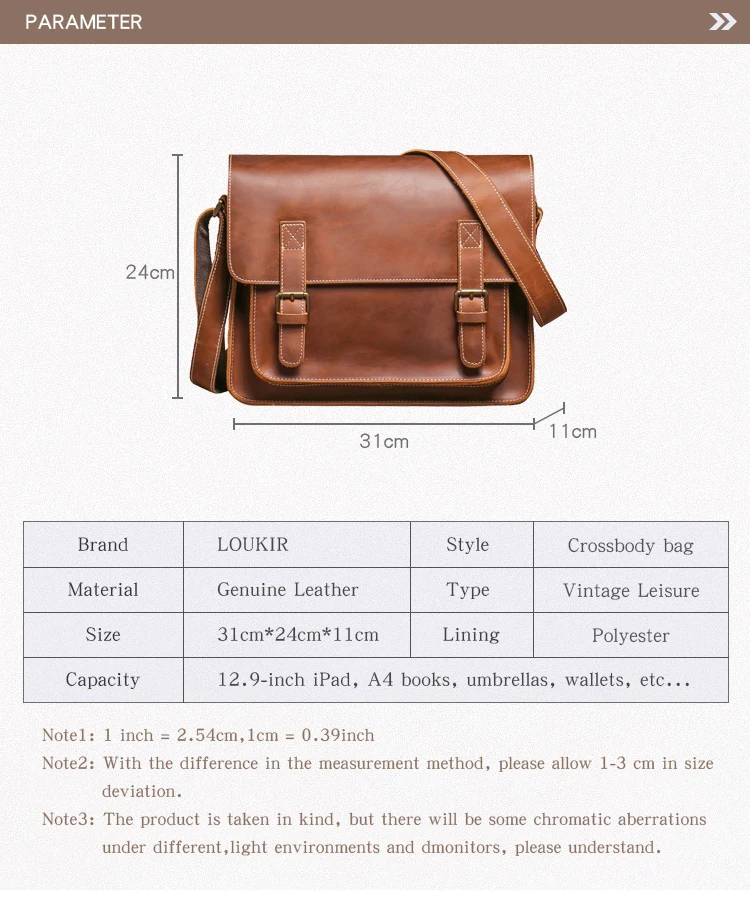 LUOKIR Retro Umhängetasche Crazy Horse Leder Schulter Tasche männer Echte Leder Crossbody Lokomotive Tasche Klassische Cambridge Tasche – Detail 2