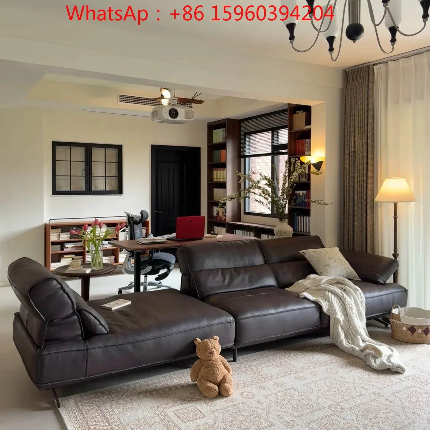 Italian style minimalist sofa living room high-end all-leather first-layer cowhide straight-row royal concubine combination sofa