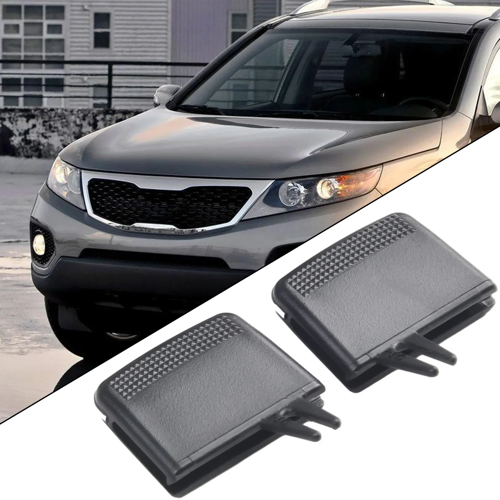 4Pcs Car A/C Air Vent Tab Clip Repair Kit For Kia For Sorento 2009-2014 Front Outlet Trim Replacement Parts Black Plastic view 2