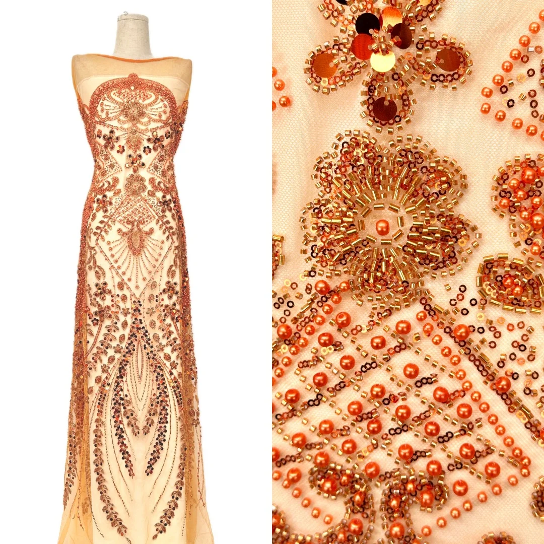 

3 ярда африканских бусин, кружевная ткань, новейшая кружевная ткань с блестками, высокое качество, 2026 кружевная ткань, нигерийское свадебное платье для женщин