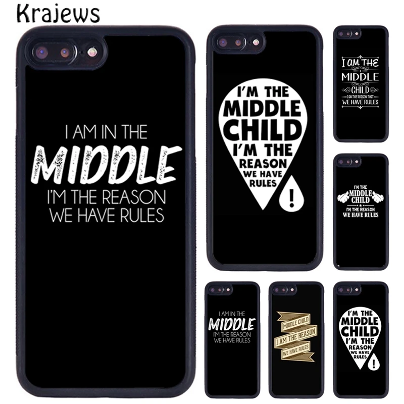 Krajews middle child have rules TPU Phone Case For iPhone 16 15 14 XR XS 11 12 mini 13 Pro MAX Plus cover coque