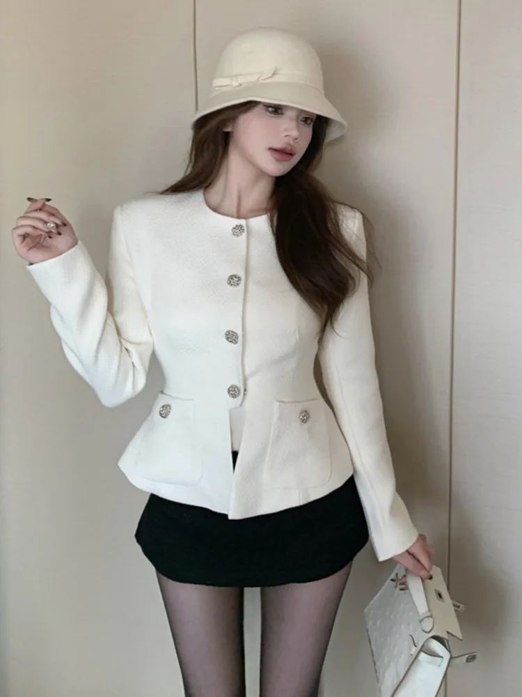 High Quality Small Fragrant 2 Piece Sets Women Outfit Korean Fashion Jacket Coat + Short Sets French Elegant Two Piece Pant Sets