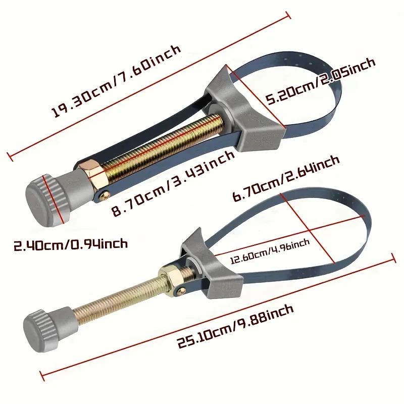 

2pcs of Automotive Oil Filter Removal Tool, Adjustable from 60Mm to 120Mm in Diameter, Suitable for Various Car Models,
