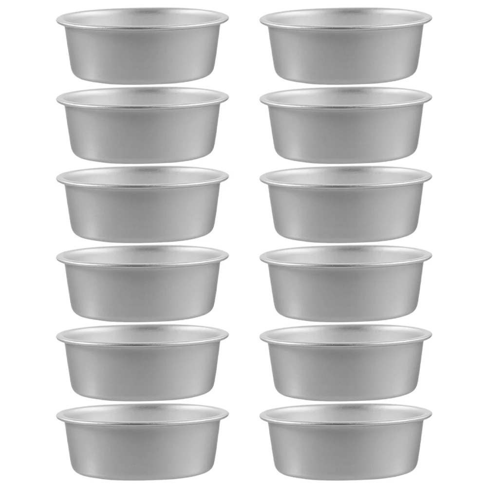 

12Pcs Durable Anodized Aluminum Cake Molds For Various Baking Needs Including Cheesecakes Mousse Sponge Cakes