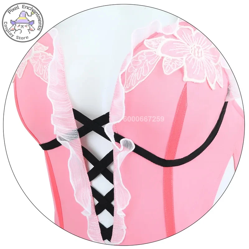

v;7,e\6'Game Shen Miao Costume (Cute Beach Style) Ruffled Swimsuit Hair Accessory Full Set High Quality Cosplay h;3,p\5/