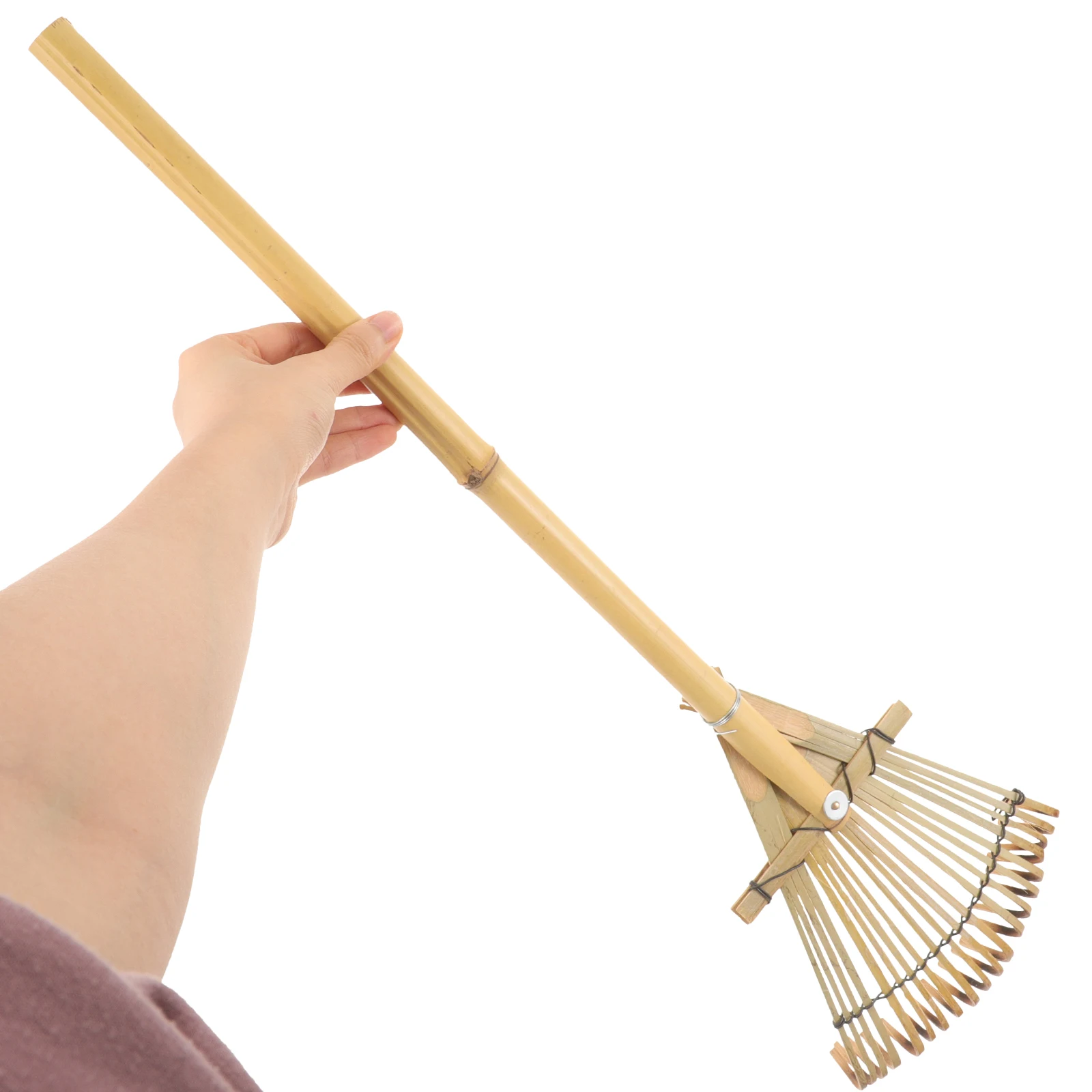 

Gardening Hand Tools Bamboo Rake Durable Lightweight Wood Handle for Digging Loosening Weeding Lawn Garden Accessories