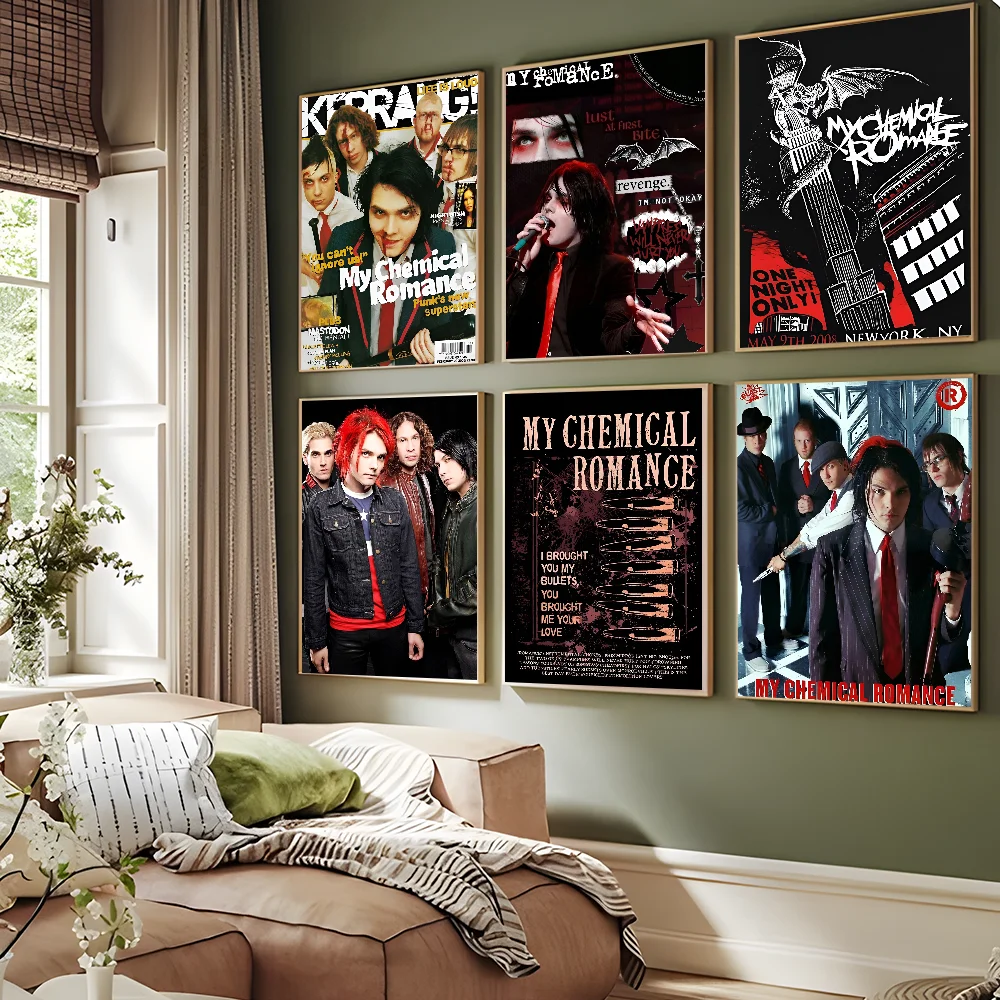 My C-Chemical R-Romance Band Movie Sticky Posters Vintage Room Bar Cafe Decor Nordic Home Decor