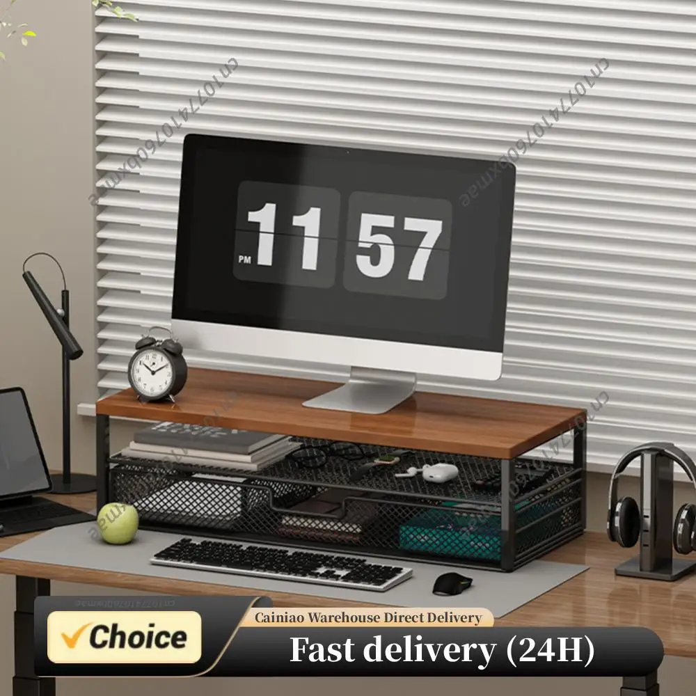 2-tier-computer-monitor-stand-riser-with-drawer-desk-organizer-desk-monitor-riser-office-desk-accessories-for-office-supplies