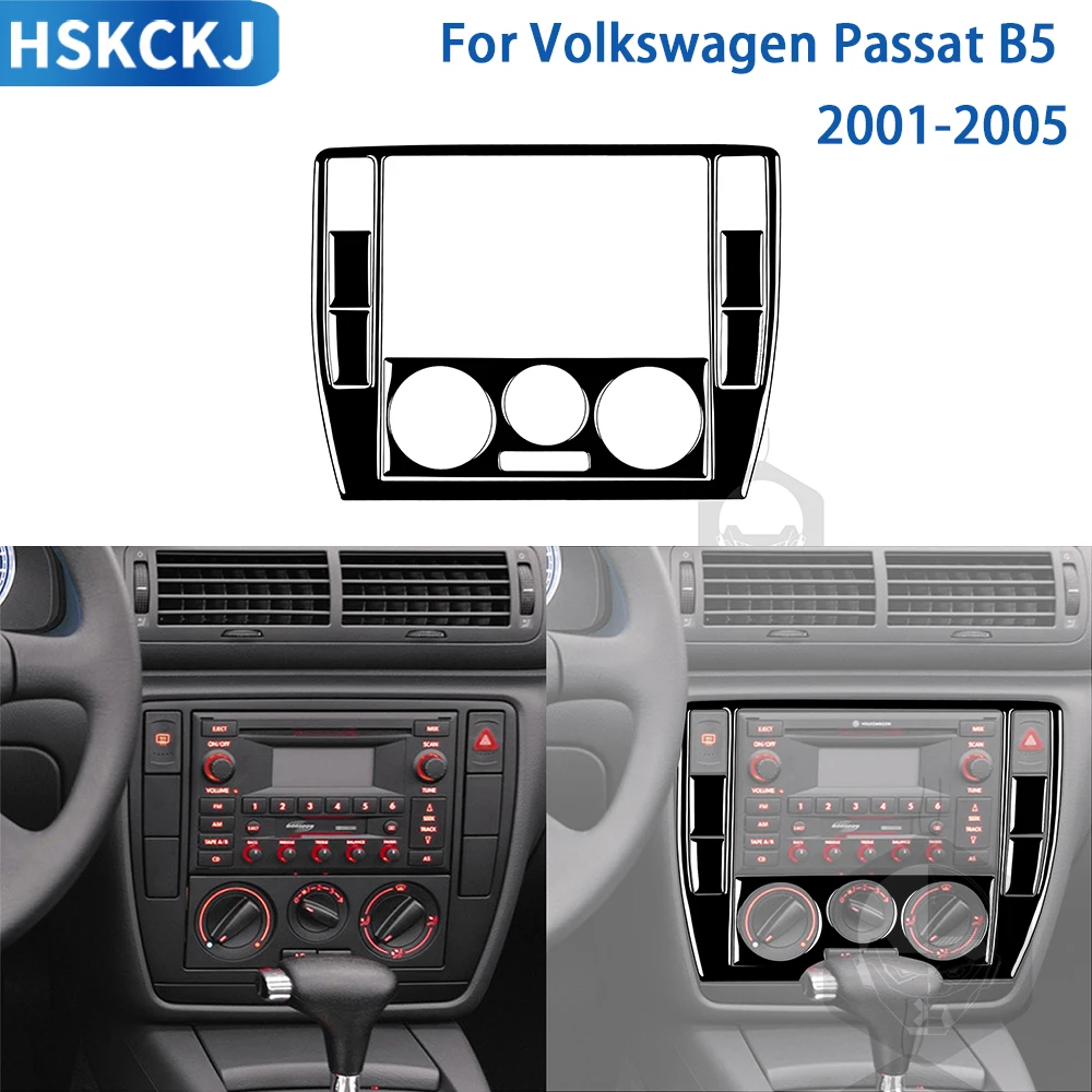 

Для Volkswagen Passat B5 2001-2005 аксессуары глянцевый черный пластиковый салон автомобиля радио кондиционер панель управления наклейка