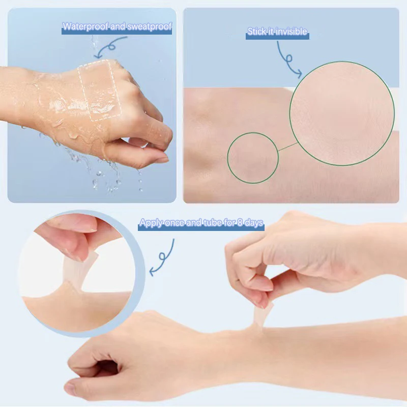 

8Pcs Tattoo Scar Flaw Concealing Tapes Birthmark Stretch Marks Black Nevi White Spots Waterproof Invisible Covering Patch