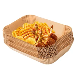 Rectangle Disposable Air fryer Baking Paper Liner Waterproof Oilproof Non-Stick Baking Mat for Ninja Foodi AirFryer Accessories