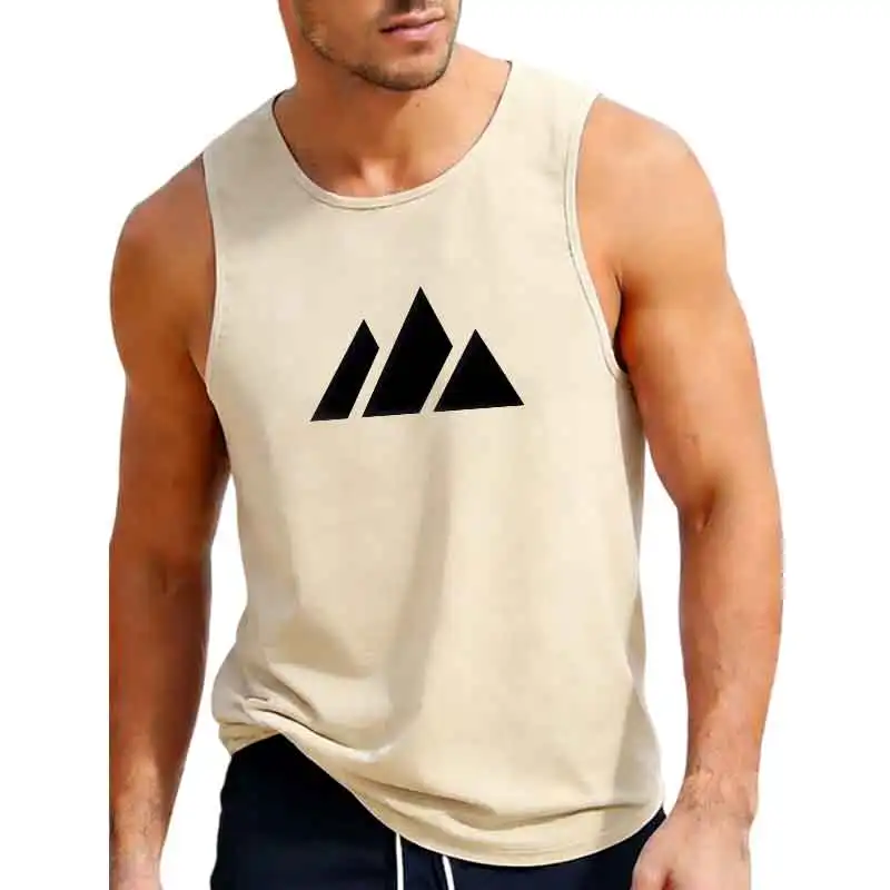 Frühlings- und Sommer-Herrenweste, atmungsaktiv, leicht, für Fitness, Freizeit, Sport, ärmelloses T-Shirt, bedrucktes Oberteil – Detail 5