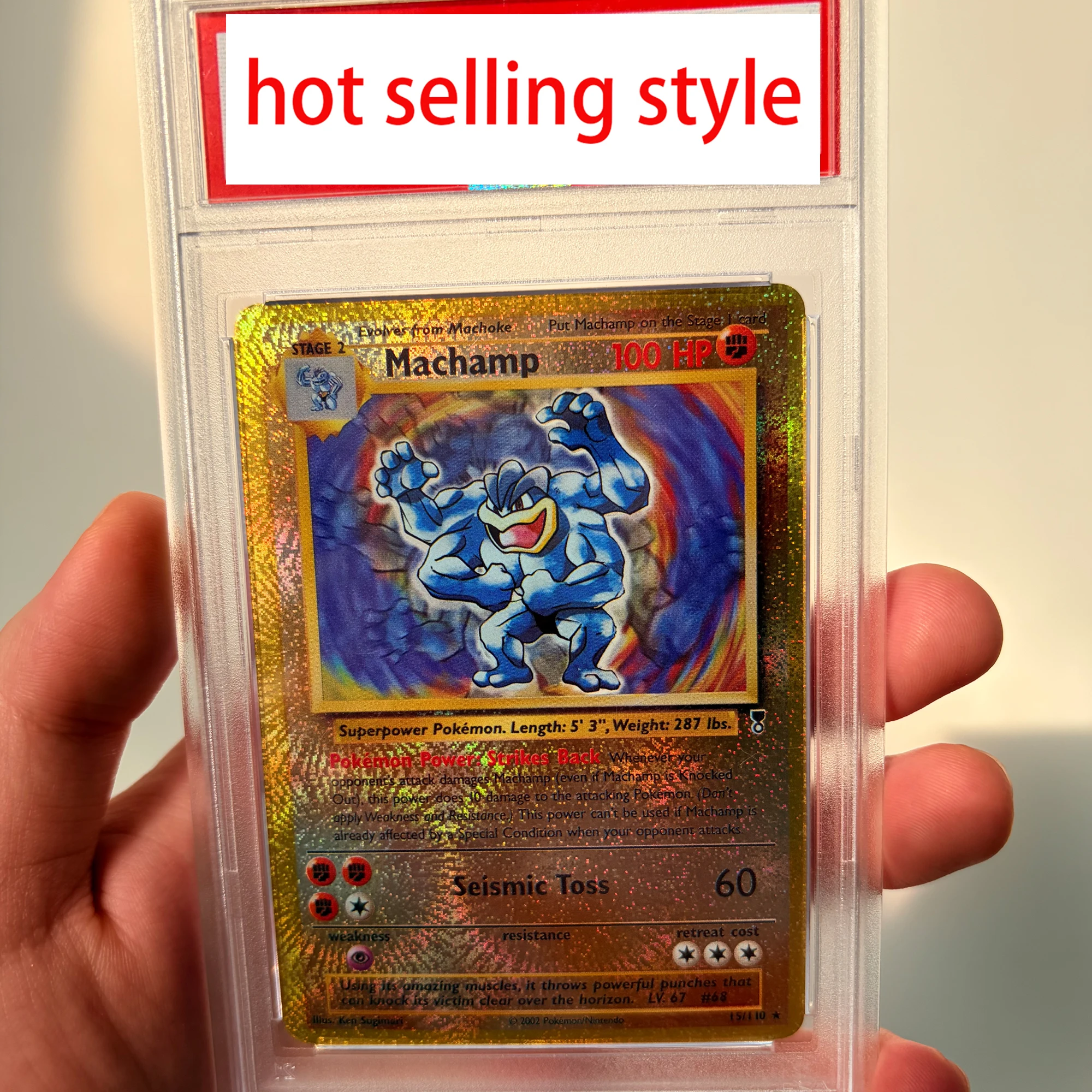 Diy auto feito ptcg machamp cópia classificação cartão refração cor flash ptcg machamp coleção cartão anime cartões presente brinquedos