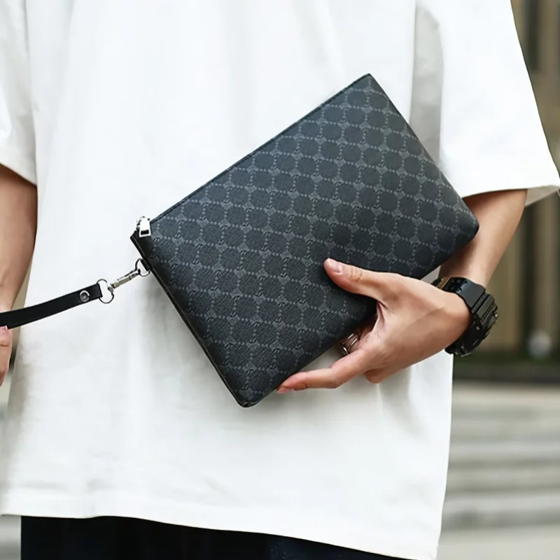 Herren PU-Leder Business-Clutch Große Kapazität Handgelenktasche Multifunktionale Geldbörse Handaufbewahrungstasche – Detail 2