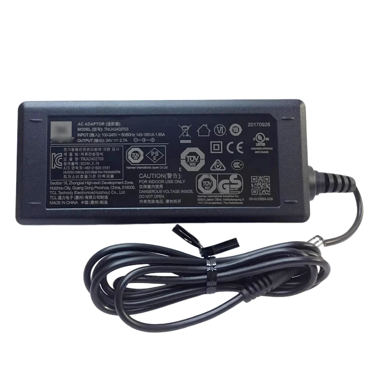 

Original TNUA2402703 24V 2.7A AC Adapter Charger For JBL-HARMAN Wireless Bluetooth Echo Wall Home Theater Stereo Power Supply
