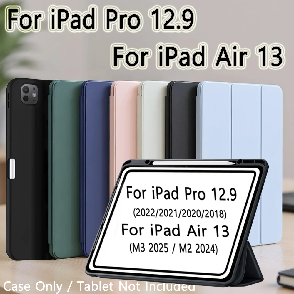 

Case for iPad Air 13 inch (M3/M2-2025/2024) | iPad Pro 12.9 6th/5th/4th/3rd Generation 2022/2021/2020/2018 with Pencil Holder