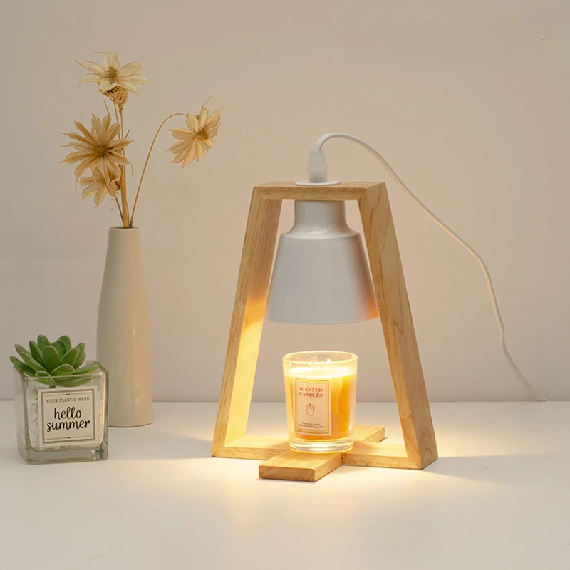 

Candle Warmer Lamp Aromatherapy Wax Table Bedroom Wood Nordic Melting Timing 110V/230V Indoor Lighting Lights Table Lamp