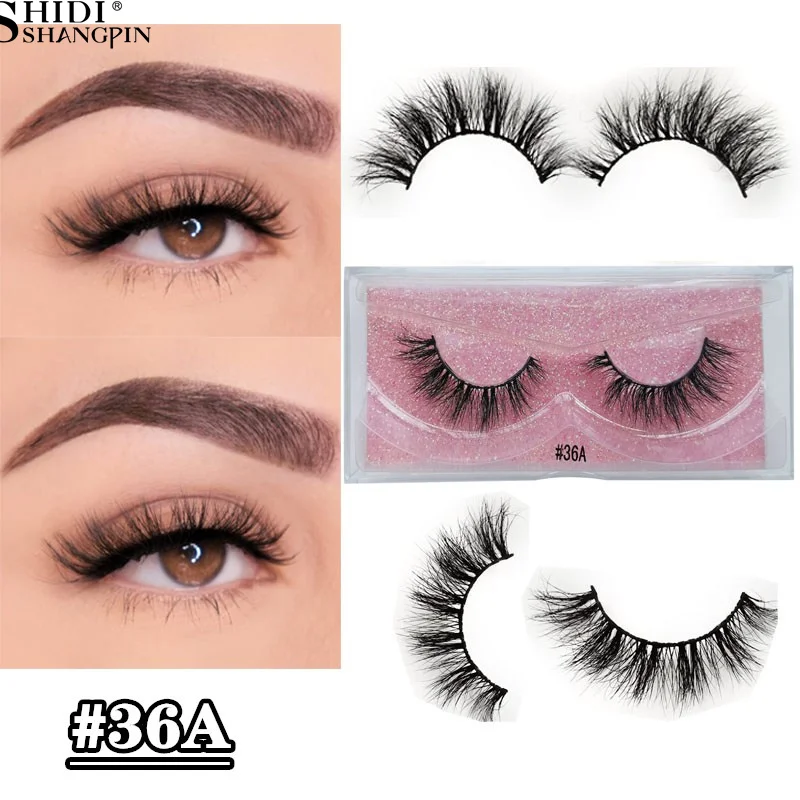 SHIDISHANGPIN 1 Paar Valse Wimpers Dramatische 3D Nertsen Lash Extension Pluizige Natuurlijke Zachte Volume Piekerige Fuax Cils Make Cilios