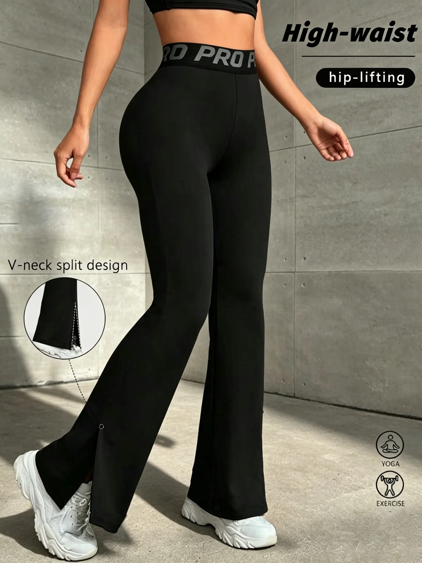 Spring Women's Super Soft Flare Pants High Waist Hip Lifting Tummy Control Workout Yoga Leggings Bell Bottoms Casual Streetwear