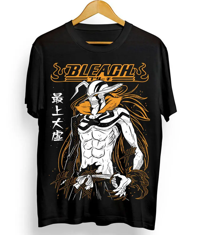 Bleach Ichigo T-Shirt Kurosaki Moon Kawai Anime Manga Black Tshirt Tee ALL SIZES