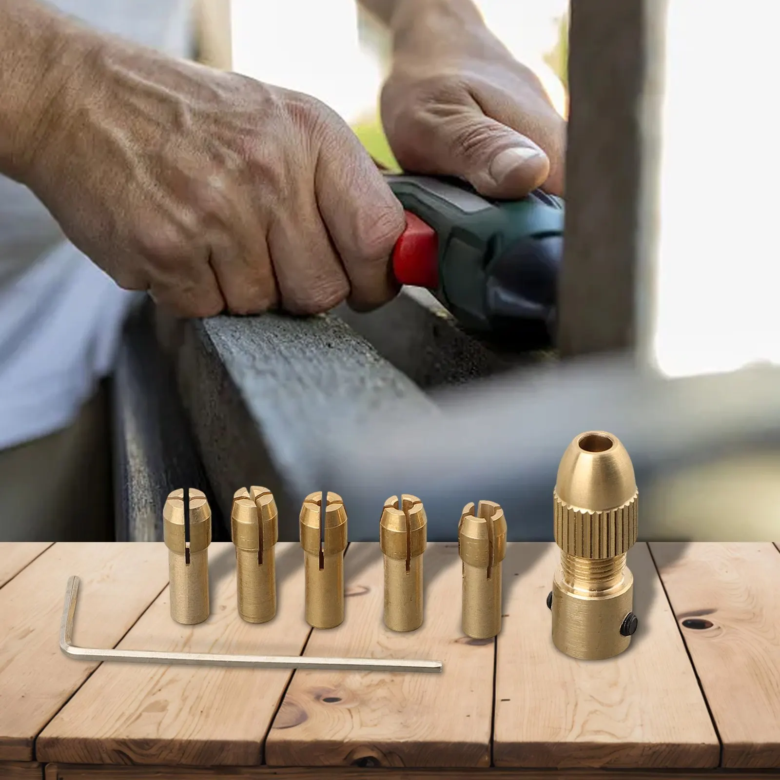 Accessories Electric Drill Bit Kit 1*Handle Overall Length: 28.3mm 1* Electric Grinder Cap Brass FOR ABS Plate