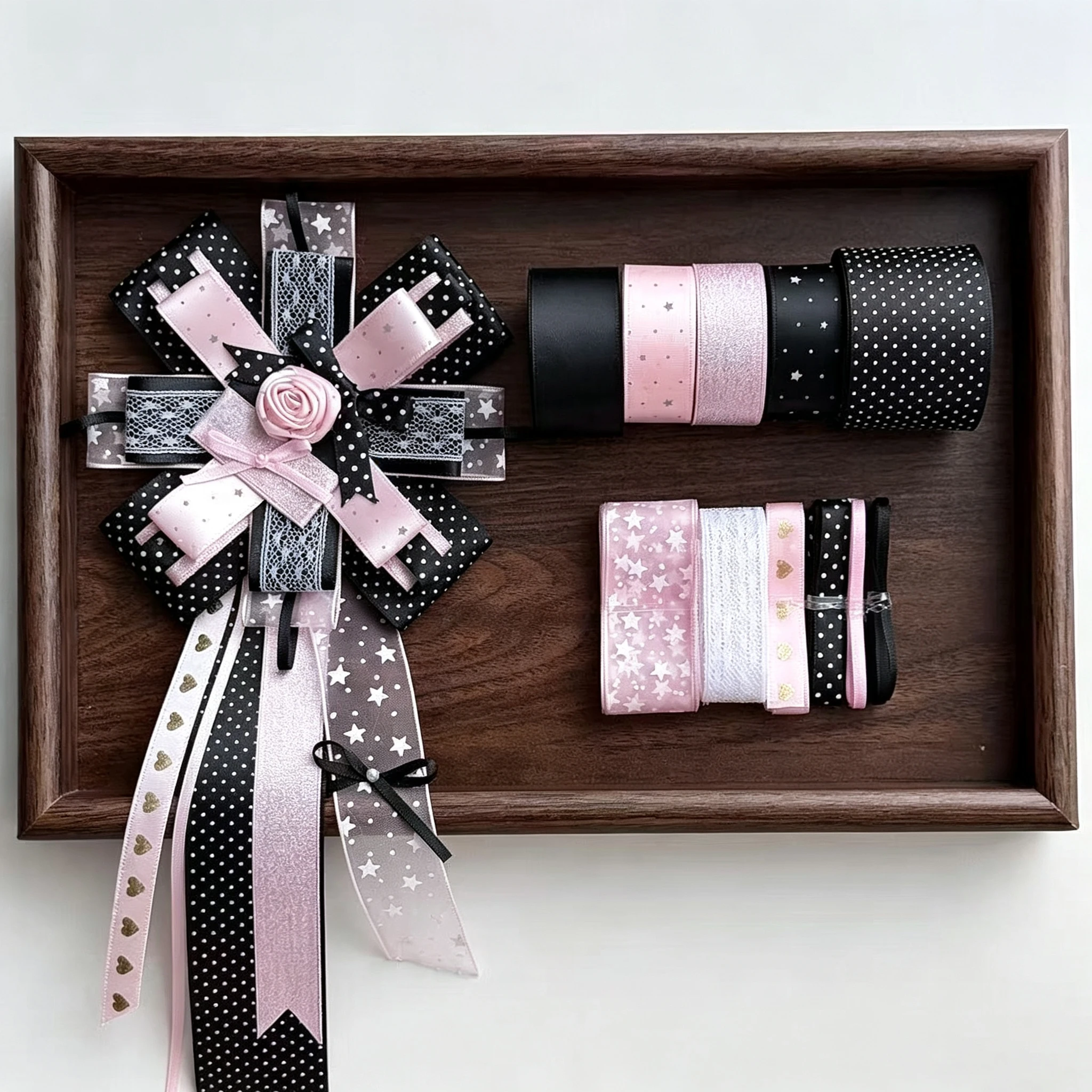 10-teiliges Set mit koreanischen Polka-Dot-Bändern, handgemachtes DIY-Material, Geschenkverpackung, Dekorationsband, Geburtstagsgeschenk-Dekorationsband – Detail 2