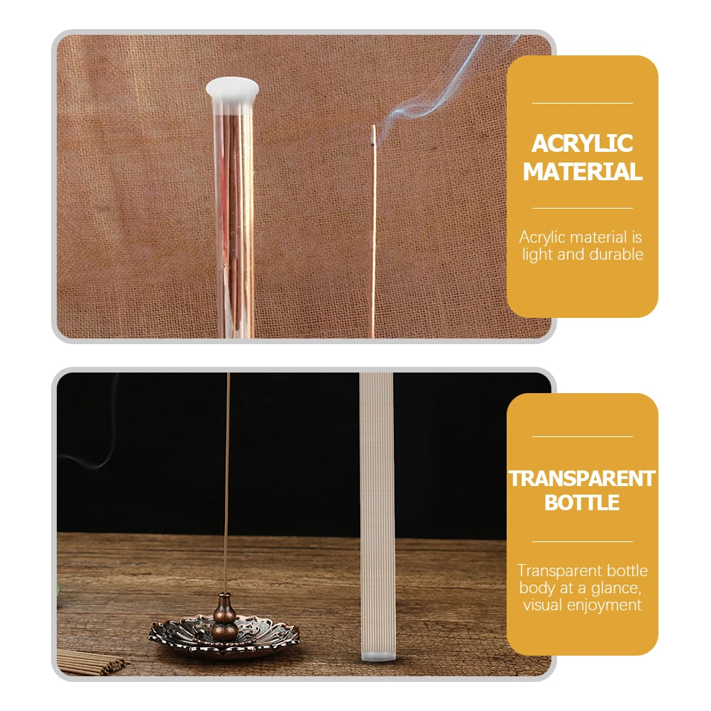 

8 Pcs Acrylic Incense Stick Holders Transparent Storage Tubes Containers Canisters for Sage Sticks Tea Candy Sugar