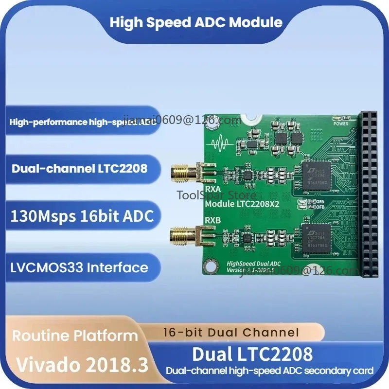 16 Bit Dual Channel High Speed ADC Data Acquisition Module For FPGA Development Competition
